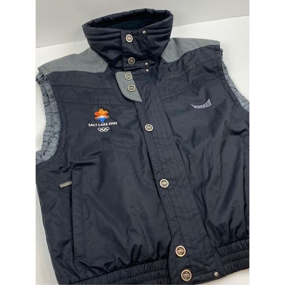 Vintage Marker Salt Lake 2002 Winter Olympics Mock Neck Ski Vest Black Medium - Picture 3 of 5